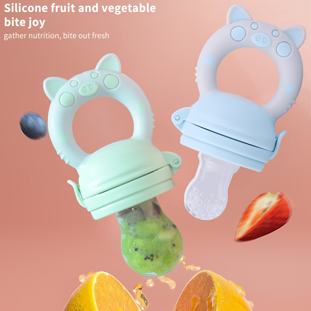 BPA free Silicone baby bite fruit and veg pacifier & baby training teether
