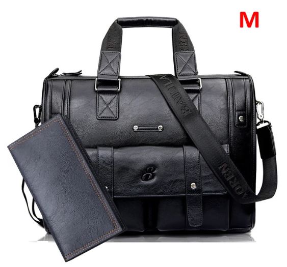 Men PU Leather Black Briefcase Business Handbag Messenger Bags Male Vintage Shoulder Bag Men's Large Laptop Travel Bags Hot XA177ZC