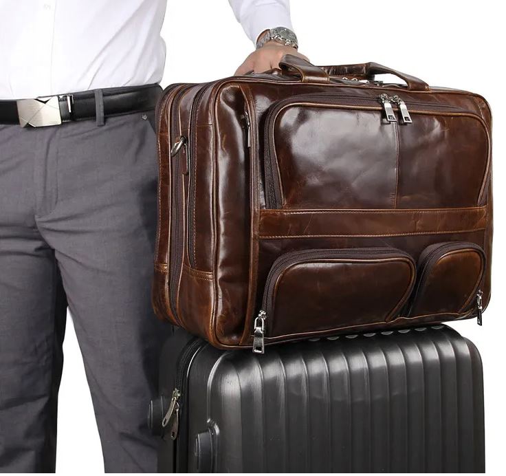 Luxury Men Handbag Men's Genuine Leather Shoulder Bag Male Large Capacity Travel Bag Multi-Functional Real Leather Briefcase