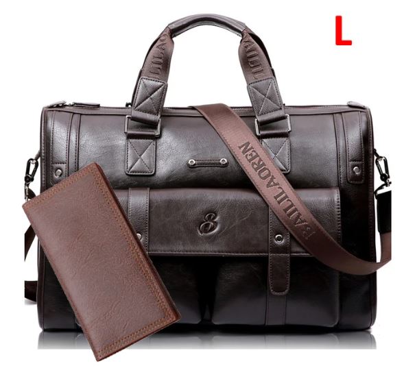 Men PU Leather Black Briefcase Business Handbag Messenger Bags Male Vintage Shoulder Bag Men's Large Laptop Travel Bags Hot XA177ZC